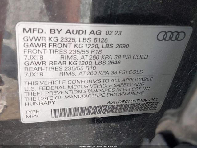 WA1DECF35P1093201 Audi 45 tfsi