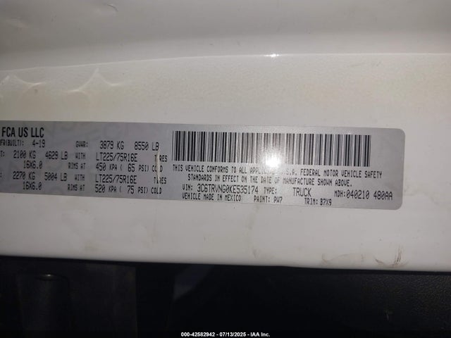RAM Promaster 1500 2019 3C6TRVNG0KE535174 Image 9