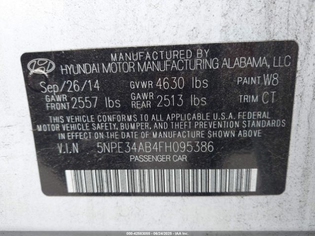 5NPE34AB4FH095386 Hyundai dohc t-gdi theta-ii