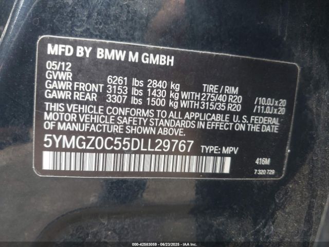 2013 BMW X6 M 5YMGZ0C55DLL29767 Photo 8