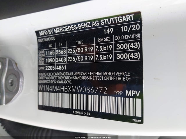 W1N4M4HBXMW086772 Mercedes-Benz m260