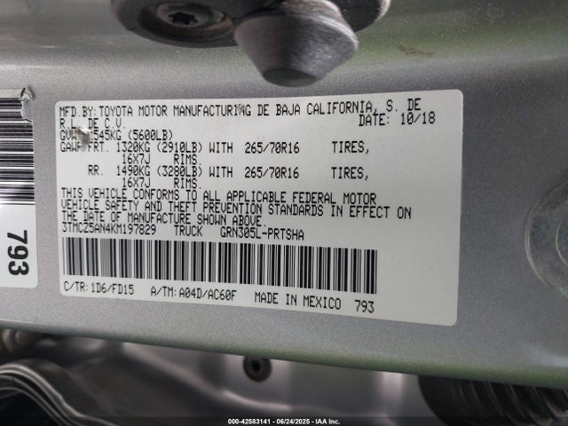 Toyota 2gr-fks 2019 3TMCZ5AN4KM197829 Image 9
