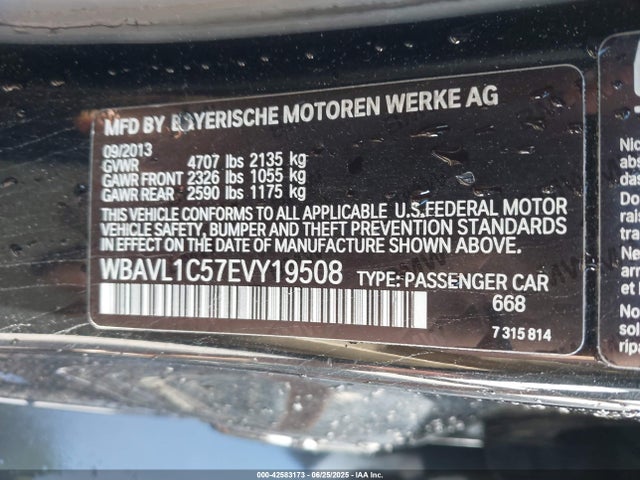BMW 2014 2014 WBAVL1C57EVY19508 Image 9