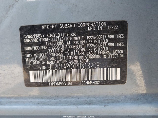 Subaru na 2023 JF2GTAPCXPH313209 Image 9