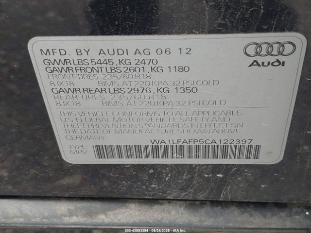 2012 AUDI Q5 WA1LFAFP5CA122397 Photo 8