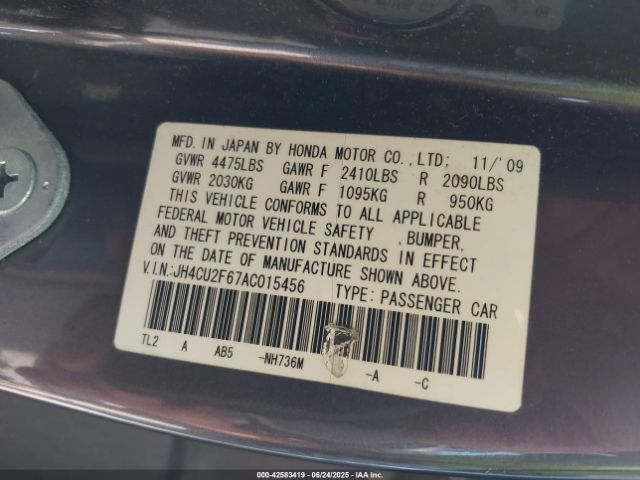 2010 ACURA TSX JH4CU2F67AC015456 Photo 8