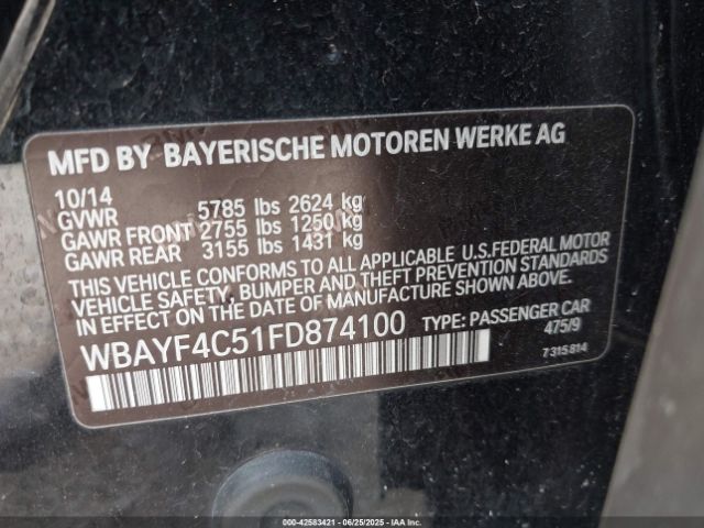 2015 BMW 740LI WBAYF4C51FD874100 Photo 8