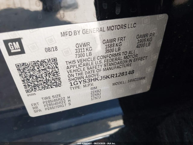 2019 CADILLAC ESCALADE 1GYS3HKJ5KR12814 Photo 8