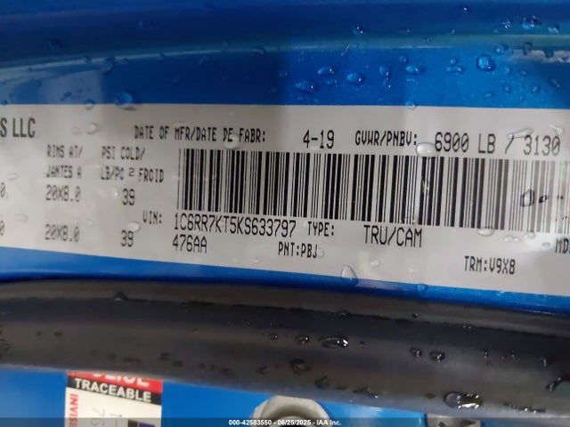 RAM 2019 2019 1C6RR7KT5KS633797 Image 9