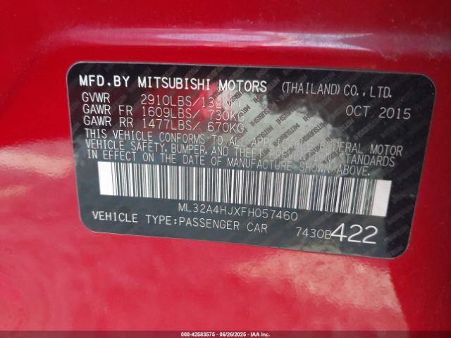 2015 MITSUBISHI MIRAGE ML32A4HJXFH057460 Photo 8