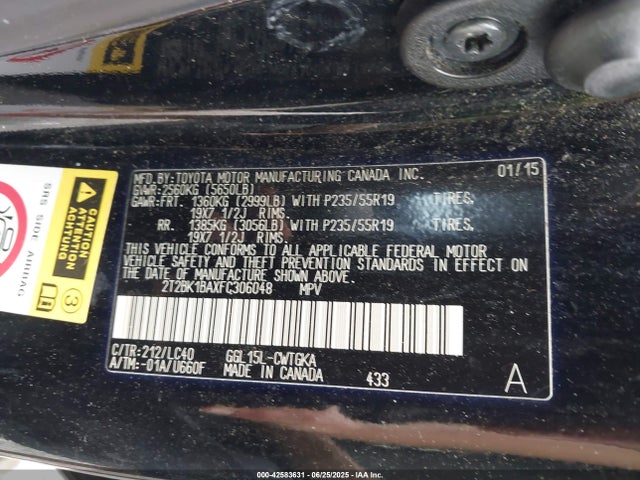 2T2BK1BAXFC306048 Lexus 2gr-fe