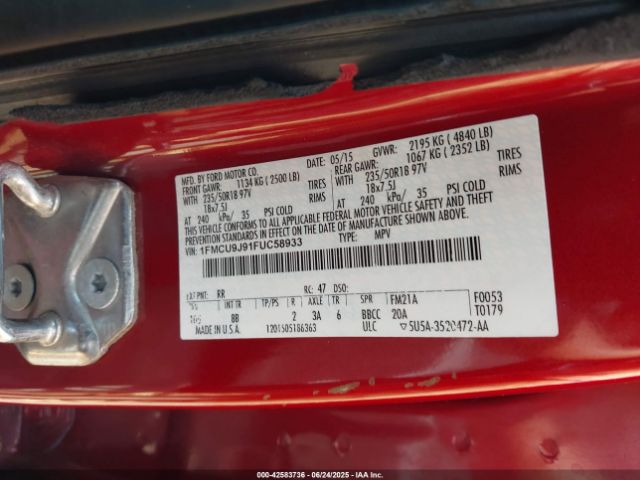 2015 FORD ESCAPE 1FMCU9J91FUC58933 Photo 8