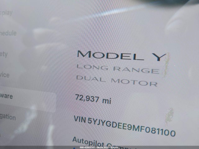 5YJYGDEE9MF081100 Tesla Model Y