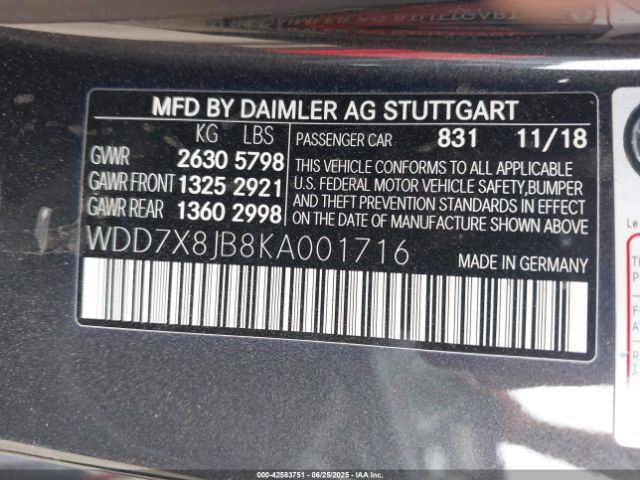 2019 MERCEDES-BENZ AMG GT 63 4-DOOR COUPE WDD7X8JB8KA001716 Photo 8