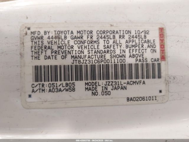 1993 LEXUS SC JT8JZ31C6P0011100 Photo 8