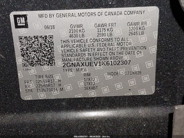 2019 CHEVROLET EQUINOX 2GNAXUEV1K6102307 Photo 8