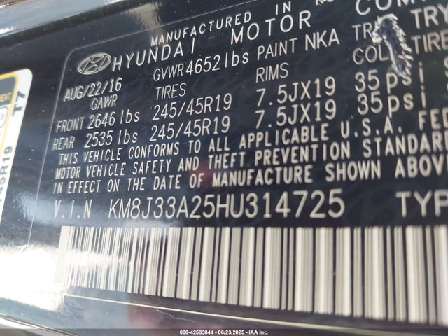 KM8J33A25HU314725 Hyundai t-gdi gamma