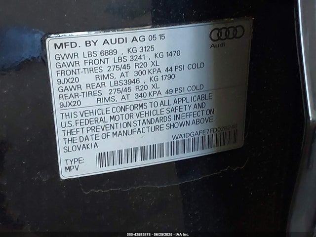 2015 AUDI Q7 WA1DGAFE7FD028248 Photo 8