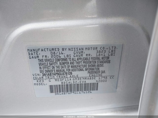 3N1AB7AP9GL676126 Nissan 2016