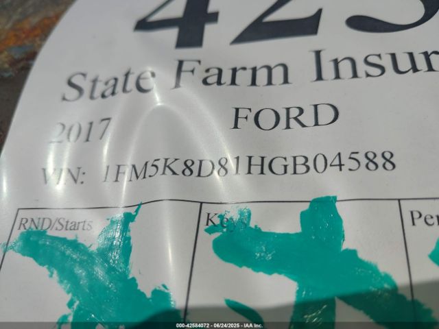 2017 FORD EXPLORER 1FM5K8D81HGB04588 Photo 8