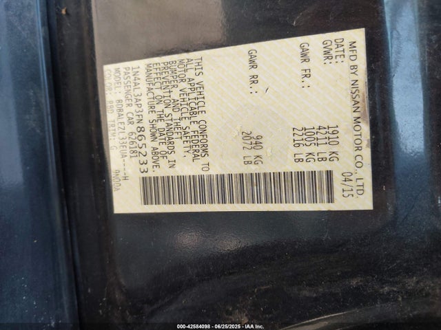 1N4AL3AP3FN865233 Nissan 2015