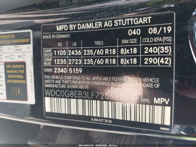 2020 MERCEDES-BENZ GLC 300 WDC0G8EB3LF720683 Photo 8