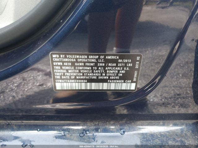 2014 VOLKSWAGEN PASSAT 1VWAT7A39EC030534 Photo 8