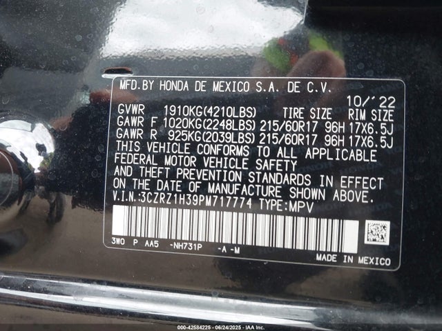3CZRZ1H39PM717774 Honda k20z5