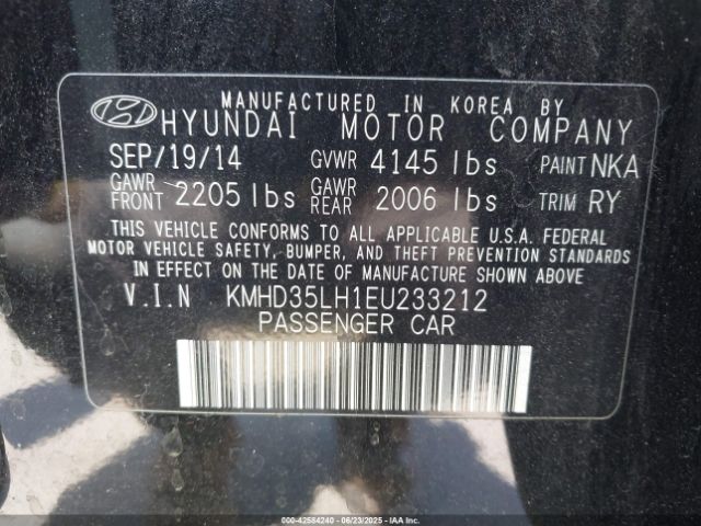 KMHD35LH1EU233212 Hyundai dohc gdi nu