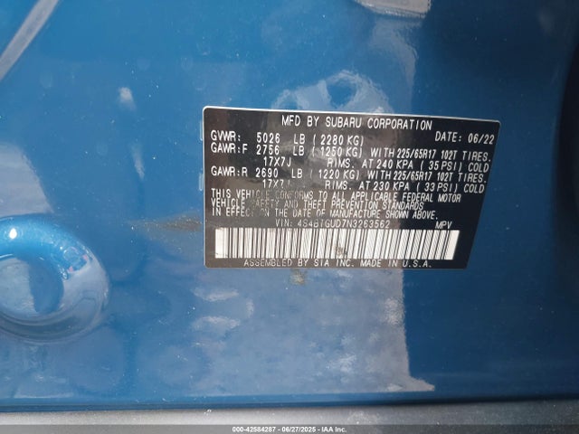 4S4BTGUD7N3263562 Subaru na, u4