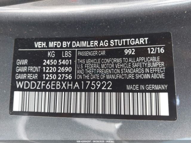 2017 MERCEDES-BENZ AMG E 43 WDDZF6EBXHA175922 Photo 8