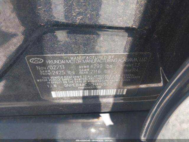 2012 HYUNDAI SONATA 5NPEB4AC7CH410527 Photo 8