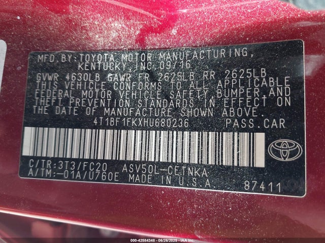 Toyota CAMRY LE 2017 4T1BF1FKXHU680236 Image 9