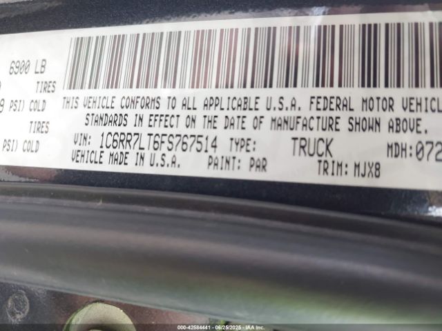2015 RAM 1500 1C6RR7LT6FS767514 Photo 8