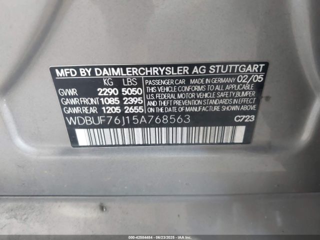 2005 MERCEDES-BENZ E 55 AMG WDBUF76J15A768563 Photo 8