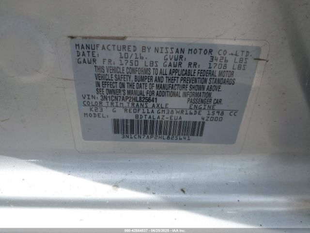2017 NISSAN VERSA 3N1CN7AP2HL825641 Photo 8