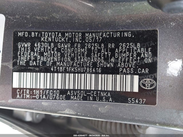4T1BF1FK5HU786416 Toyota CAMRY LE