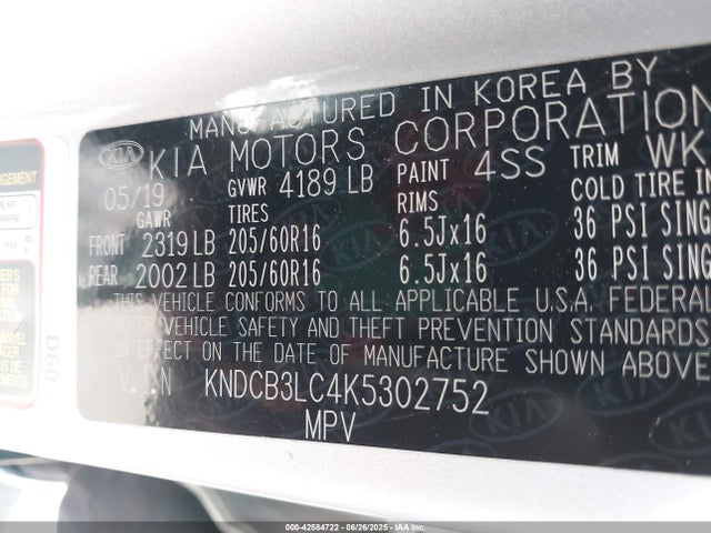 KNDCB3LC4K5302752 KIA gdi