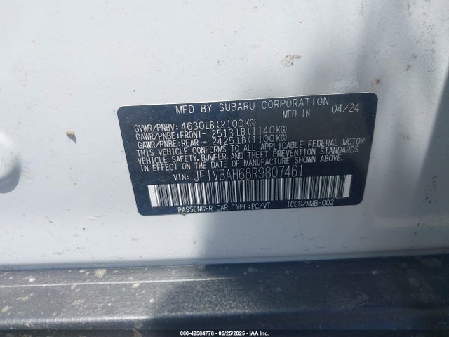Subaru dib 2024 JF1VBAH68R9807461 Image 9