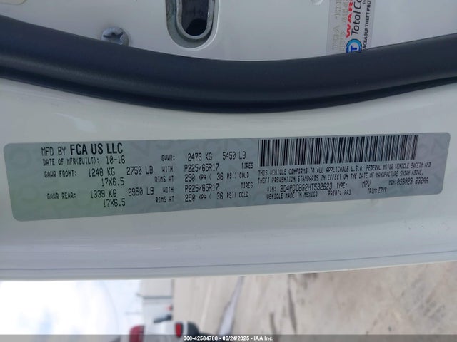 3C4PDCBG2HT532623 Dodge 2017