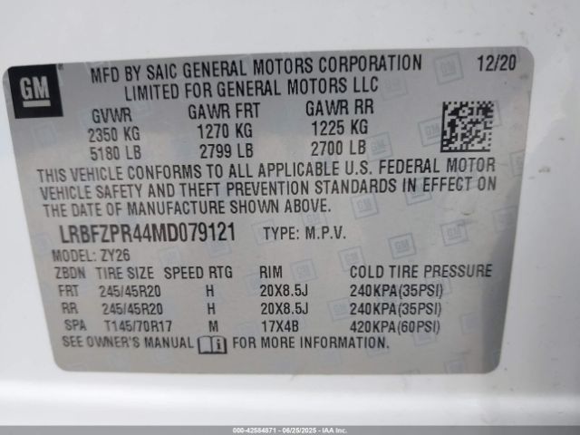 2021 BUICK ENVISION LRBFZPR44MD079121 Photo 8