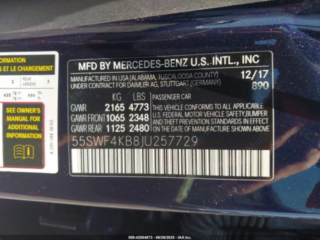 2018 MERCEDES-BENZ C 300 55SWF4KB8JU257729 Photo 8