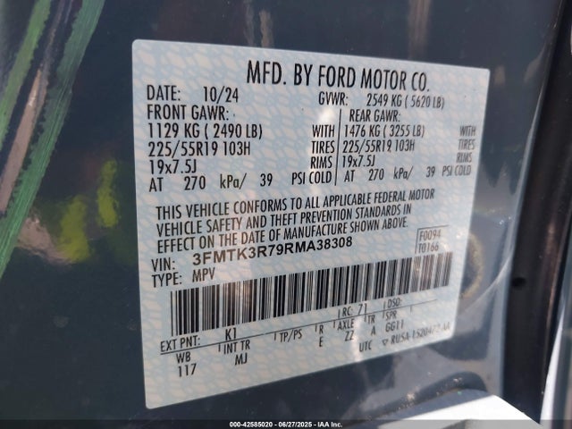 3FMTK3R79RMA38308 Ford 2024