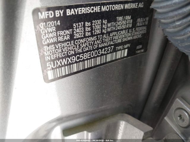2014 BMW X3 5UXWX9C58E0D34237 Photo 8