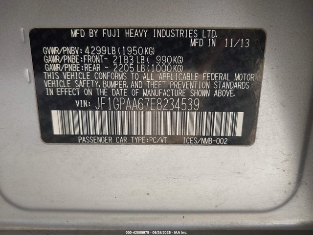 Subaru 2014 2014 JF1GPAA67E8234539 Image 9