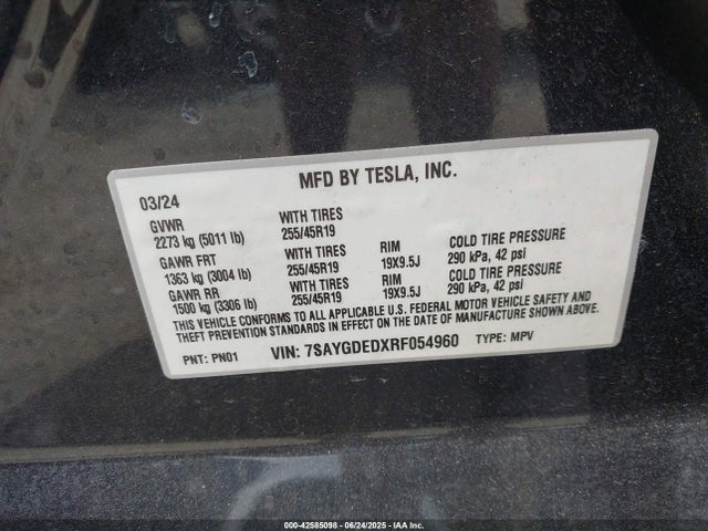 2024 TESLA MODEL Y 7SAYGDEDXRF054960 Photo 8