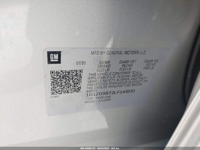 1G1ZG5ST2LF143033 Chevrolet lfv - direct injection, variable valve timing, gen 1