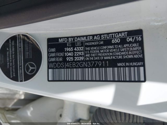 2016 MERCEDES-BENZ CLA 250 WDDSJ4EB2GN377911 Photo 8