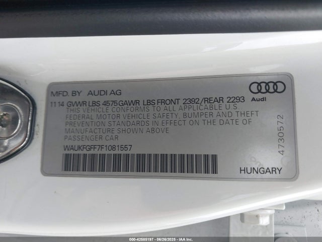 2015 AUDI A3 WAUKFGFF7F1081557 Photo 8