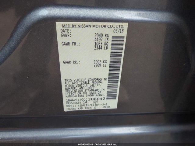 1N4AZ1CP0JC308042 Nissan Leaf